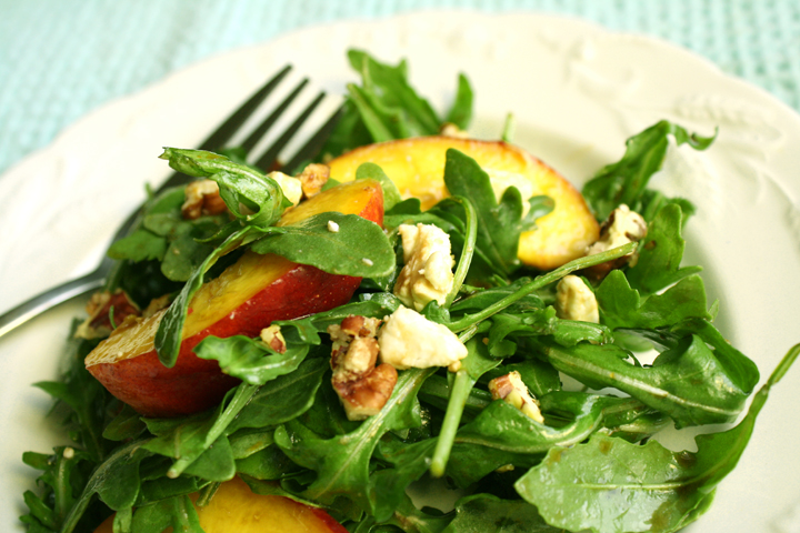 Peach and Arugula Salad