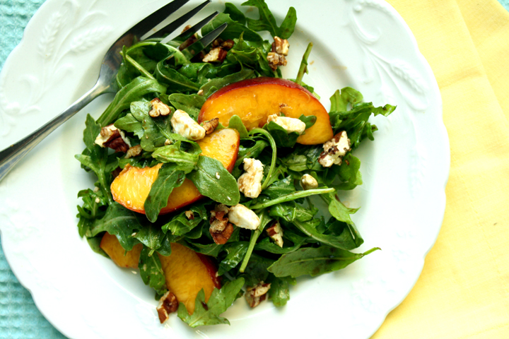 Peach and Arugula Salad