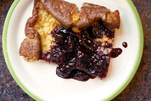 Corn Pancake with Blackberry Sauce4