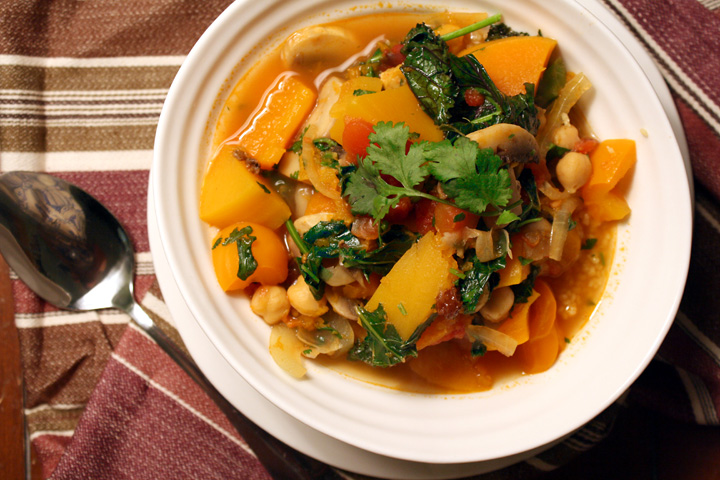 Squash Chickpea Raisin Stew with Couscous