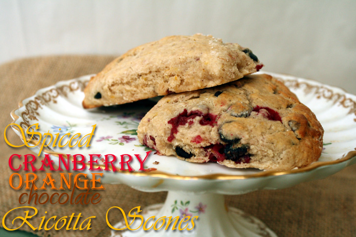 Spiced Cranberry Ricotta Scones