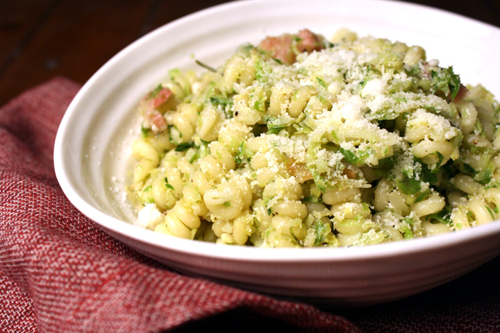 Brussels Sprout Pancetta Pasta