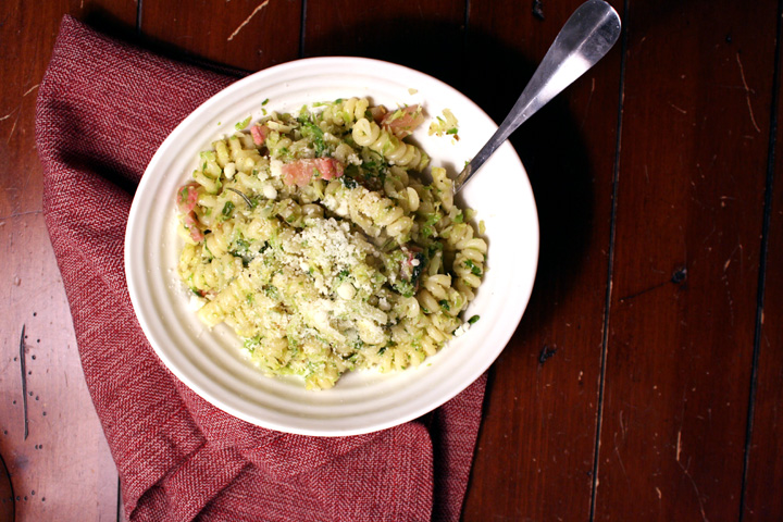 Brussels Sprout Pancetta Pasta