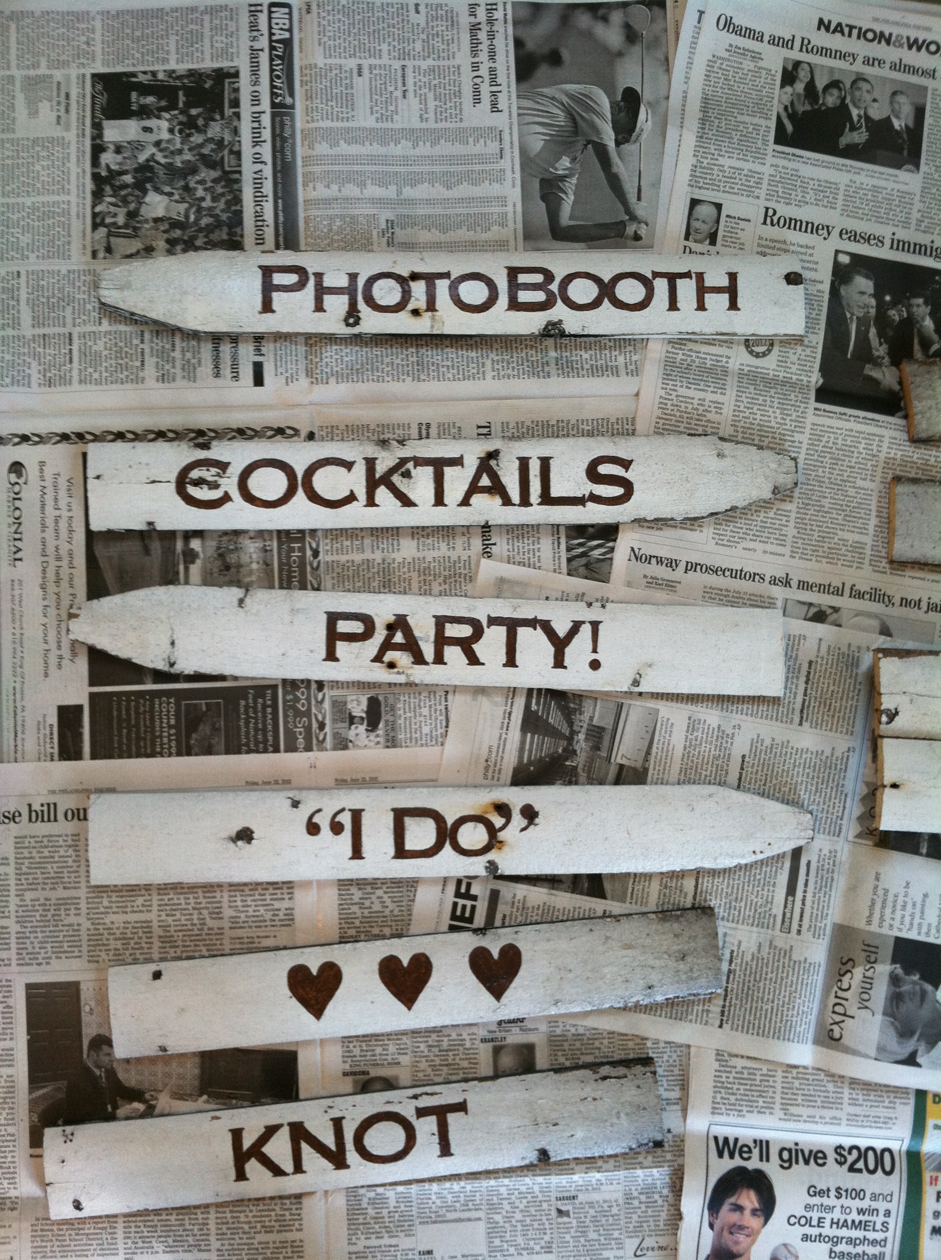 DIY picket fence wedding signage