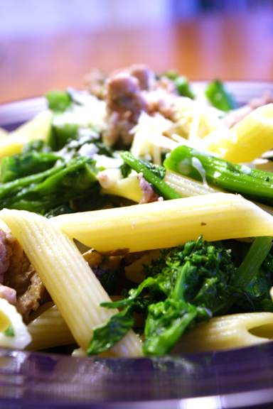 Pasta with Sausage and Broccoli Rape