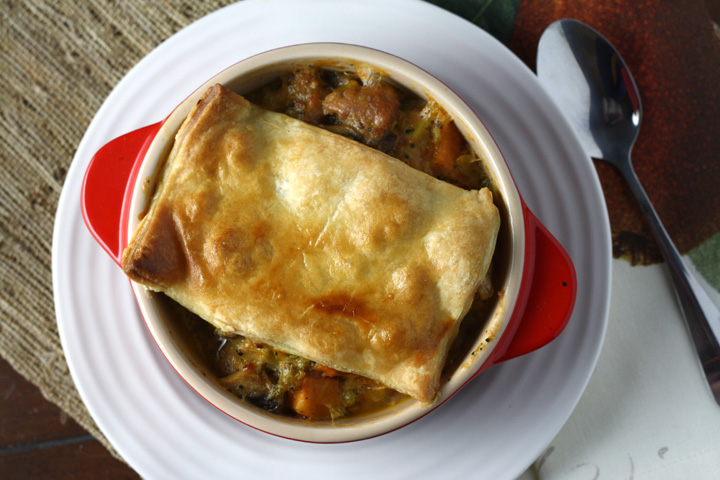 Smoked Cheddar Sweet Potato Pot Pie