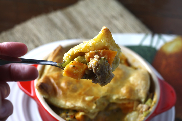 Smoked Cheddar Sweet Potato Pot Pie