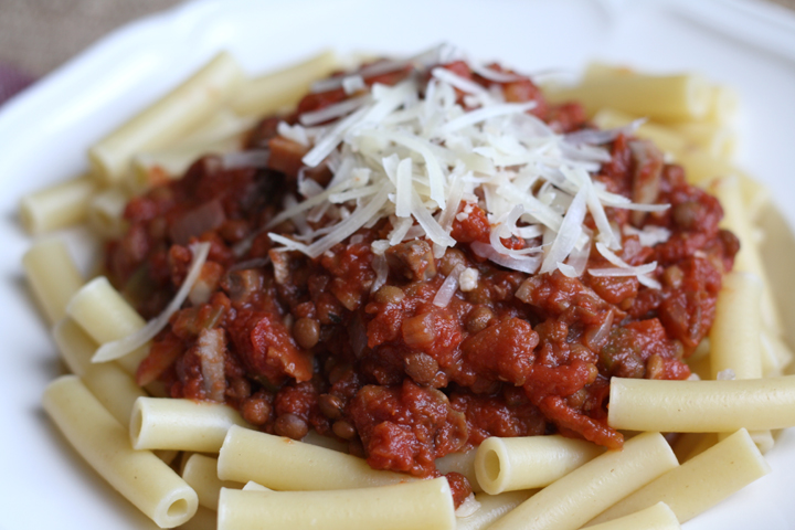 vegetarian lentil bolognese