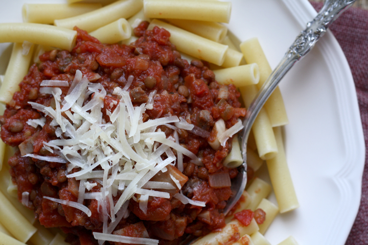 vegetarian lentil bolognese