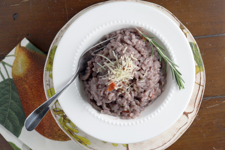 Baked Red Wine Rosemary Risotto ~  ElephantEats.com