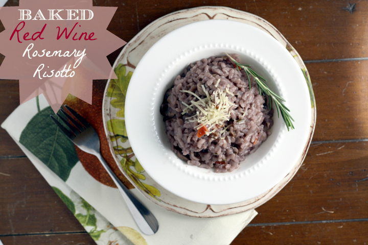 Baked Red Wine Rosemary Risotto ~  ElephantEats.com