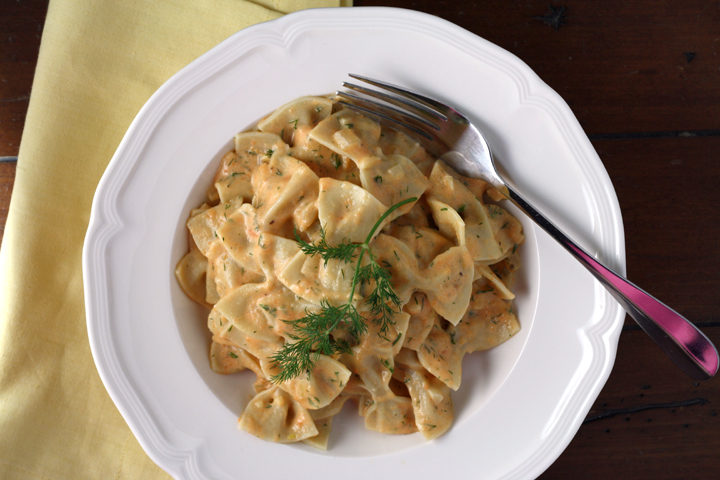 Light Carrot Dill Cream Sauce for Pasta ~ ElephantEats.com