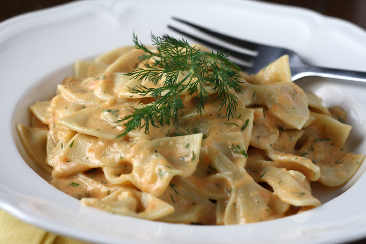 Light Carrot Dill Cream Sauce for Pasta ~ ElephantEats.com