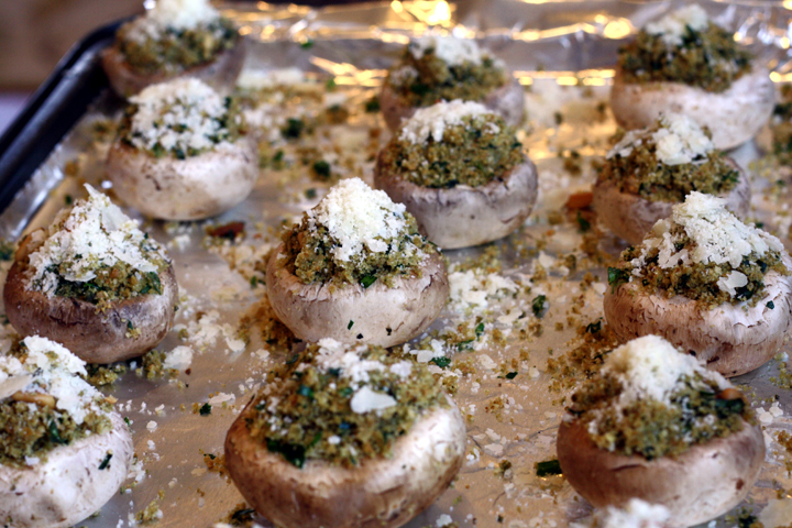 Vegetarian Stuffed Mushrooms ~ ElephantEats.com