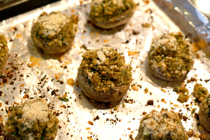 Vegetarian Stuffed Mushrooms ~ ElephantEats.com