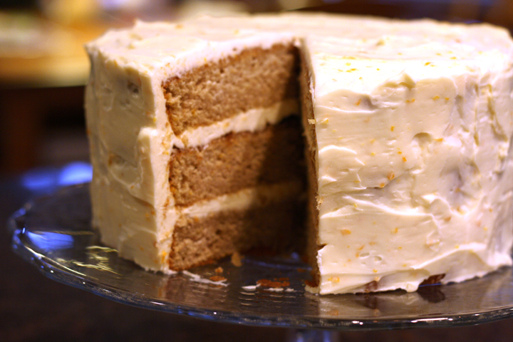 Spice Cake with Orange Cream Cheese Frosting ~ ElephantEats.com