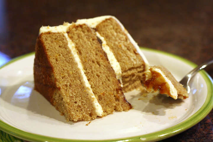 Spice Cake with Orange Cream Cheese Frosting ~ ElephantEats.com