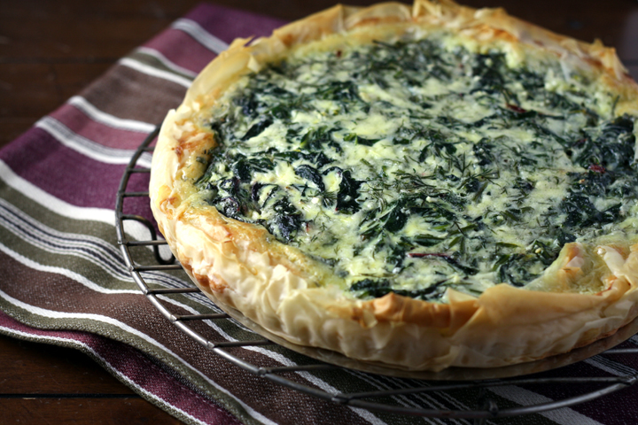 Goat Cheese, Chard and Herb Pie ~ ElephantEats.com