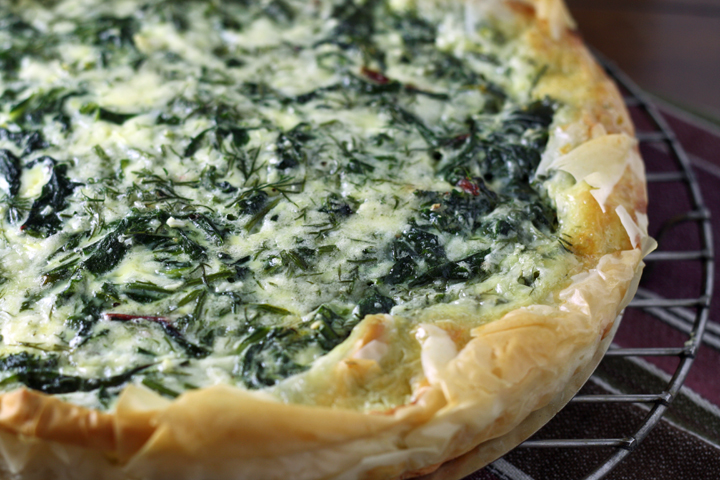 Goat Cheese, Chard and Herb Pie ~ ElephantEats.com