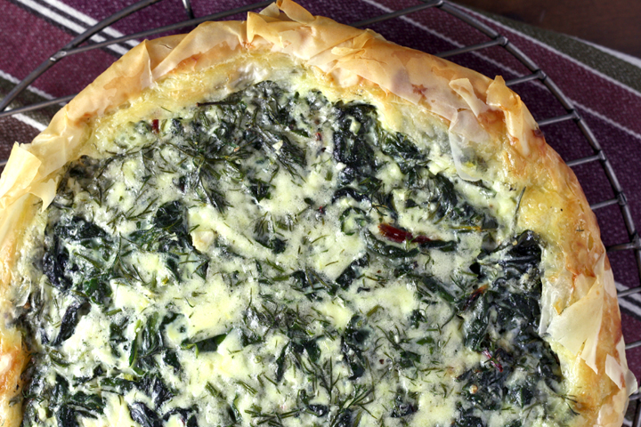 Goat Cheese, Chard and Herb Pie ~ ElephantEats.com