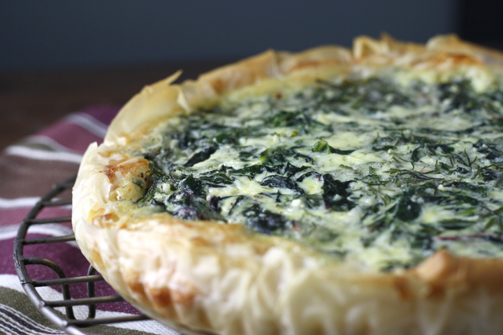 Goat Cheese, Chard and Herb Pie ~ ElephantEats.com