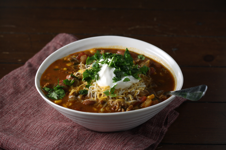 Turkey, Pumpkin and Veggie Chili ~ ElephantEats.com