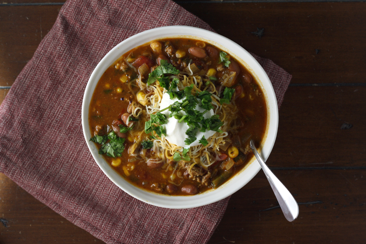 Turkey, Pumpkin and Veggie Chili ~ ElephantEats.com