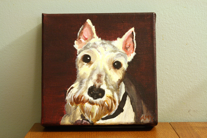 Custom Miniature Schnauzer Acrylic Pet Portrait ~ ElephantEats.com