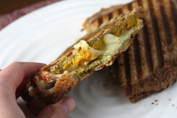 Butternut Squash Pesto Grilled Cheese ~ ElephantEats.com