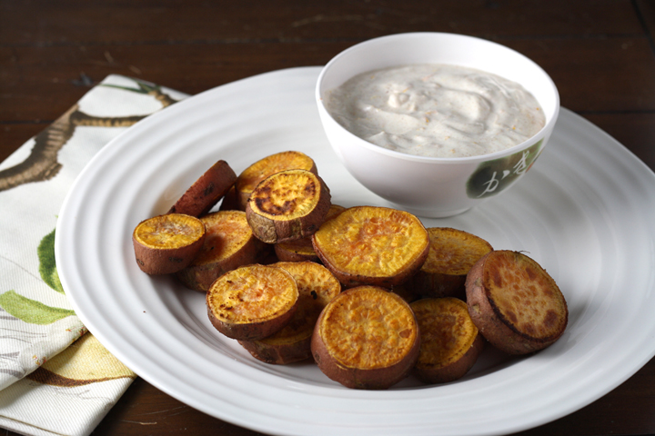 Thanksgivukkah! Spiced Sweet Potato "Gelt" with Orange Honey Cinnammon Sour Cream ~ ElephantEats.com