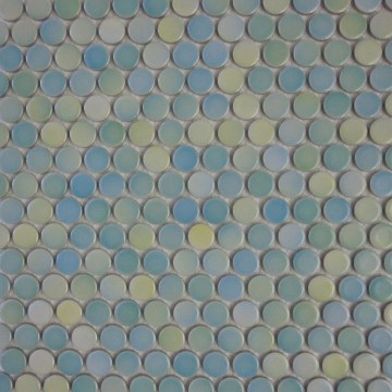 Terra Tile and Marble- Penny Round Blue Yellow 