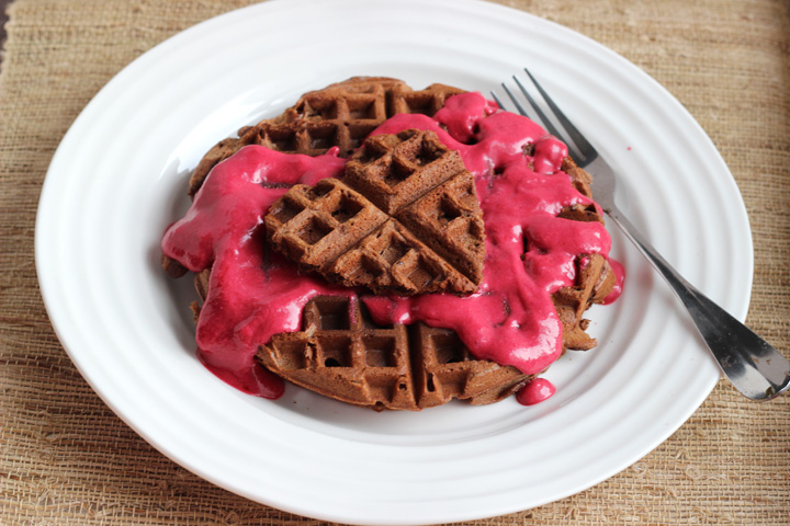 Chocolate Almond Waffles ~ ElephantEats.com